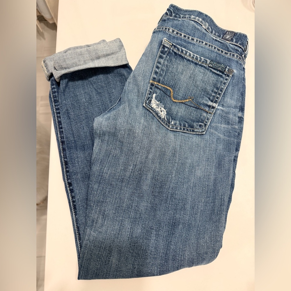 7 For All Mankind Josefina Light Blue Boyfriend Jeans